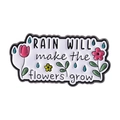 Καρφίτσα σμάλτου Rain Will Make the Flowers Grow με φλοράλ σχέδια και λευκό φόντο - Rain Will Make the Flowers Grow(QHXZ4471)