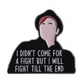 Spilla Fall Out Boy con silhouette nera e citazione motivazionale su smalto metallico - Stile Testo Silhouette della Figura (QHXZ4505)