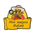 Spilla in smalto della detective Miss Marjorie Mallard, un'anatra con una lente - Stile Pergamena da Detective (QHXZ4651)