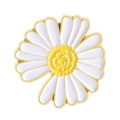 Spilla creativa in smalto a forma di margherita bianca con finitura dorata lucida - Stile Margherita Singola (QHXZ4596)