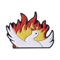 Spilla smaltata creativa con anatra bianca tra le fiamme in lega di zinco colorata - Anatra di Fiamma (QHXZ4660)