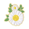 Spilla margherita in smalto con petali bianchi e centro giallo su base dorata - Stile Grappolo di Margherite (QHXZ4597)