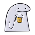 Lustige Cartoon-Strichmännchen-Anstecknadel aus Metall mit Bierkrug und Emaille-Finish - Strichmännchen Mit Bier Stil (QHXZ4566)