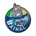 Emaille-Brosche Baikalsee mit einer süßen Robbe und einem kleinen Fischmotiv - Robben und Fisch Stil (QHXZ4629)