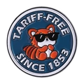 Round enamel metal badge featuring a cute orange panda with sunglasses and white border - Red Panda Style (QHXZ4669)