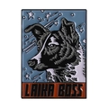 Épinglette émaillée Laika Boss avec un chien noir et blanc sur fond de ciel étoilé - Style Espace LAIKA BOSS Rectangulaire (QHXZ4585)