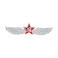 Distintivo sovietico con emblema falce e martello e ali in metallo argentato - Stile Stella Rossa Alata (QHXZ4588)