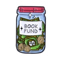 Spilla smaltata a forma di salvadanaio per libri con banconote verdi e monete d'oro - Stile Barattolo di Soldi(QHXZ4712)