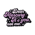 Schwarze Katze Emaille Pin mit Dear Mercury Text und lila Planeten Design - Englischer Satz Stil (QHXZ4741)