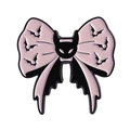 Pink bat bow enamel brooch with punk gothic silhouettes for Halloween decorations - Pink Bat Pattern Style (QHXZ4636)