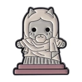 Pin's en émail chat de dessin animé avec robe grecque sur socle rose tendre - Style Chat Christ Rédempteur (QHXZ4794) / Blanc Cassé