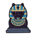 Broche en émail chat momie égyptienne avec coiffe de pharaon en finition violet foncé - Style Chat Pharaon Égyptien (QHXZ4795) / Violet