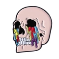 Badge en émail crâne fondant avec larmes colorées pour un style gothique d'Halloween - Style de Crâne Coloré Fondant (QHXZ4706)