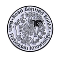 Skull reading banned books enamel pin with detailed floral and butterfly patterns - Skeleton Reading Style (QHXZ4685)