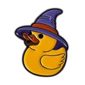 Broche en émail canard d'Halloween avec chapeau de sorcière violet et placage métal - Canard Style Chapeau de Sorcière (QHXZ4753)