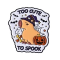 Pin de esmalte de Halloween con carpincho con sombrero de mago y calabazas - Estilo de Sombrero de Mago Púrpura (QHXZ4745)