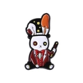 Broche en émail de lapin magicien dessin animé avec couleurs rouge blanc et noir déco - Style Lapin Magicien (QHXZ4842)