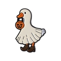 Broche en émail oie fantôme avec panier citrouille pour accessoire d'Halloween - Style Canard Fantôme (QHXZ4811)