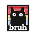 Lustige Retro Emaille Anstecknadel mit schwarzer Katze und Bruh Schriftzug - Humorvoller Slogan bruh Schwarze Katze Stil (QHXZ4926)