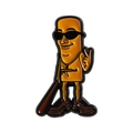 Καρφίτσα σμάλτου πορτοκαλί stickman με γυαλιά ηλίου και ρόπαλο του μπέιζμπολ - Cool Τύπος Με Γυαλιά Ηλίου (QHXZ4801)