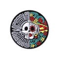 Emaille-Anstecknadel zum mexikanischen Tag der Toten mit buntem Totenkopf-Design - Totenkopf-Design Im Stammes-Stil (QHXZ4814)