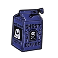 Spilla in smalto Ghost Coffee a forma di cartone di latte viola con dettagli gotici - Design Ghost Coffee (QHXZ4863)