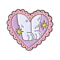 Broche cœur émaillée rose avec pattes de chat et étoiles pour accessoire de fille - Fond Rose Paire de Griffes de Chat Style (QHXZ4933)
