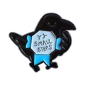 Funny crow enamel pin with My Small Steps text in a cute black cartoon bird design - Qhxz4696