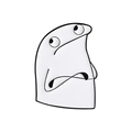 Spilla divertente in smalto Flork of Cows con gesto espressivo di un cartone - Stile Dubbioso (QHXZ4914)