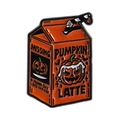 Broche émaillée boîte de latte à la citrouille d'Halloween avec main de squelette - Design Citrouille Latte (QHXZ4862)