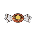 Cute candy-shaped enamel pin with sun pattern in orange and white finish - Sun Candy Style (QHXZ4978)
