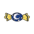 Cute candy-shaped enamel pin with blue crescent moon and yellow wrapper patterns - Moon Candy Style (QHXZ4979)