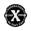 Καρφίτσα σμάλτου Retro Generation X με ασπρόμαυρο σχέδιο σλόγκαν 1965-1980 - Generation X Στρογγυλή Καρφίτσα (QHXZ5040)