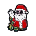Weihnachts-Emaille-Anstecknadel mit Weihnachtsmann, Sonnenbrille und Geschenken - Sonnenbrille Weihnachtsmann Mit Geschenkbox(QHXZ4986)