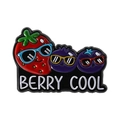 Spilla in smalto fragola e mirtillo con occhiali e scritta 'BERRY COOL' cool - Stile Berry Cool Fragola Mirtillo (QHXZ5065)