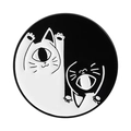Creatieve zwart-witte Tai Chi kat emaille speld met een uniek yin yang kattenontwerp - Qhxz5019