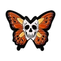 Pin de esmalte de mariposa y calavera gótica en naranja y negro para estilo punk - Mariposa Calavera Naranja (QHXZ5095)
