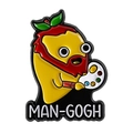 Creative Van Gogh mango enamel pin with Man-Gogh text on white background - Van Gogh Mango Style (QHXZ5067)