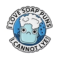 Pin de esmalte jabón azul con frases I LOVE SOAP PUNS y I CANNOT LYE divertidas - Estilo Cannot Lye (QHXZ5025)