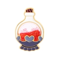 Dual-color magic potion bottle enamel pin with red glitter and gold metal edges - Red Heart Potion Bottle (QHXZ5086)