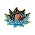 Emaille lotus broche met sterrenhemel patroon en blauwe gradiënt bloembladen - Qhxz5166
