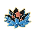 Emaille lotusspeld met sterrenhemel en goudkleurige rand voor een creatieve uitstraling - Blauwe Lotus Sterren Stijl (QHXZ5167)