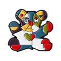 Artistic colorful geometric bear brooch pin with pop art enamel mosaic pattern - Pop Art Bear Style (QHXZ5109)