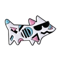 Pin esmaltado de perro Scottie con motivos de arte pop y gafas de sol sobre fondo blanco - Perro Scottie Blanco (QHXZ5160)