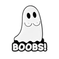 Gothic Gespenst Emaille-Anstecknadel mit BOOBS! Text für Kleidung und Rucksäcke - Boobs Geist Stil (QHXZ5201)