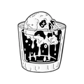 Vintage Gothic Emaille-Anstecker mit kreativem Totenkopf und dunklem Glasdesign - Schmelzendes Skelett Im Glas Stil(QHXZ5138)