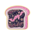 Cosmic toast enamel brooch with starry sky and planet pattern in gold-plated frame - Cosmic Toast Style (QHXZ5172)