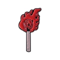 Gothic punk enamel pin featuring a burning match with a red skull flame design - Burning Match Skull Style (QHXZ5191)