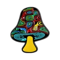 Artistieke psychedelische paddenstoel emaille speld met kleurrijke werveling op metaal - Psychedelische Artistieke Veelkleurige Paddestoel (QHXZ5038)