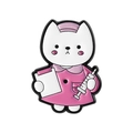 Lustiger Katzen-Emaille-Pin mit weißem Kätzchen in rosa Krankenschwester-Outfit und Zubehör - Krankenschwester-Katze-Stil (QHXZ5267)